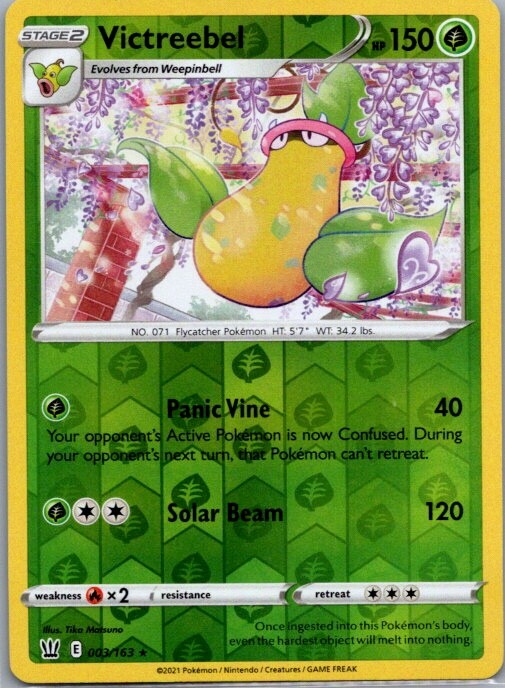 Victreebel Reverse Holo Battle Styles Pokemon Card 003/163 