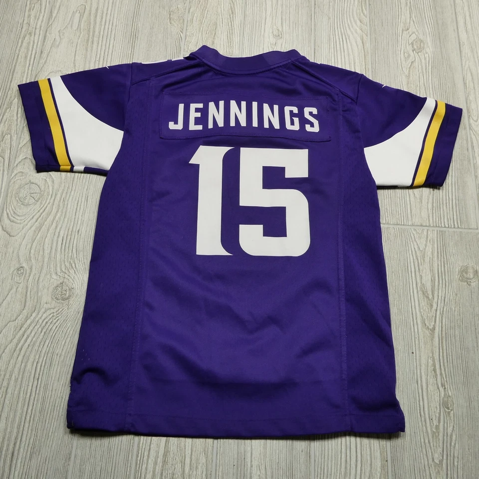 Camiseta Nike On Field tamanho Youth M 10/12 Greg Jennings 15 Minnesota Vikings NFL - Imagem 4 de 4