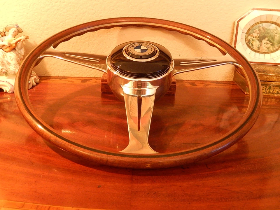 Volante BMW 507 MADERA HECHO NARDI 1961 40 cm ULTRA RARO NUEVO ORIGINAL NOS Foto 3 de 4