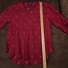 ARIAT CHIMAYO COLLECTION TOP CENTINELA COLLECTION BUTTON V-NECK XS