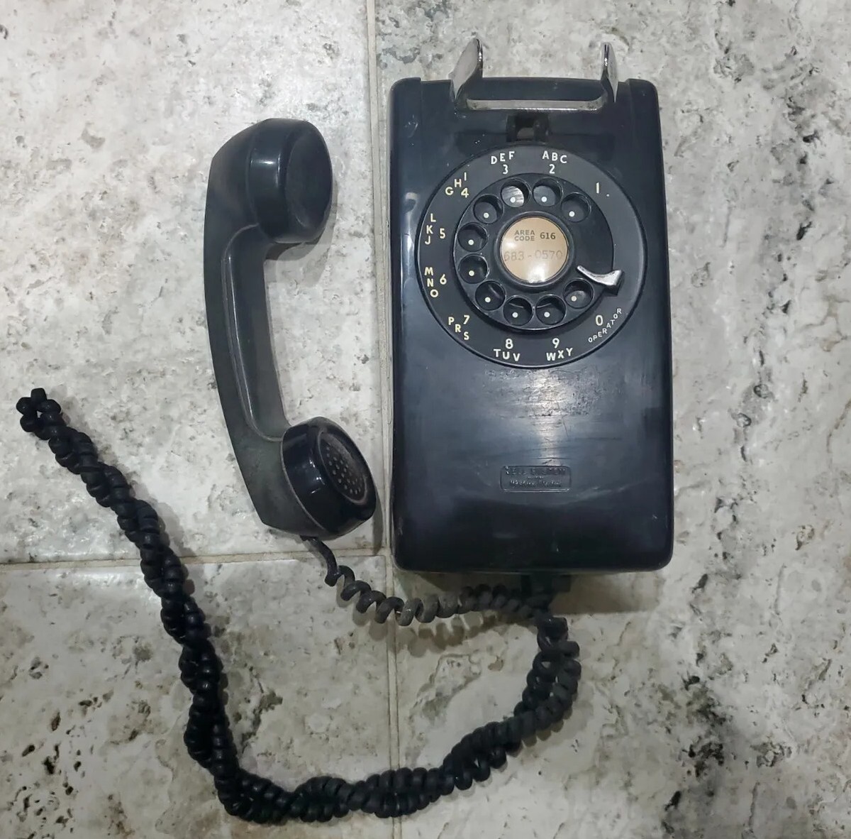 Rotary Wall Mount Vintage Wall Telephones For Sale VINTAGE 1959 BELL  TELEPHONE 554 MODEL BLACK WALL MOUNTED ROTARY PHONE