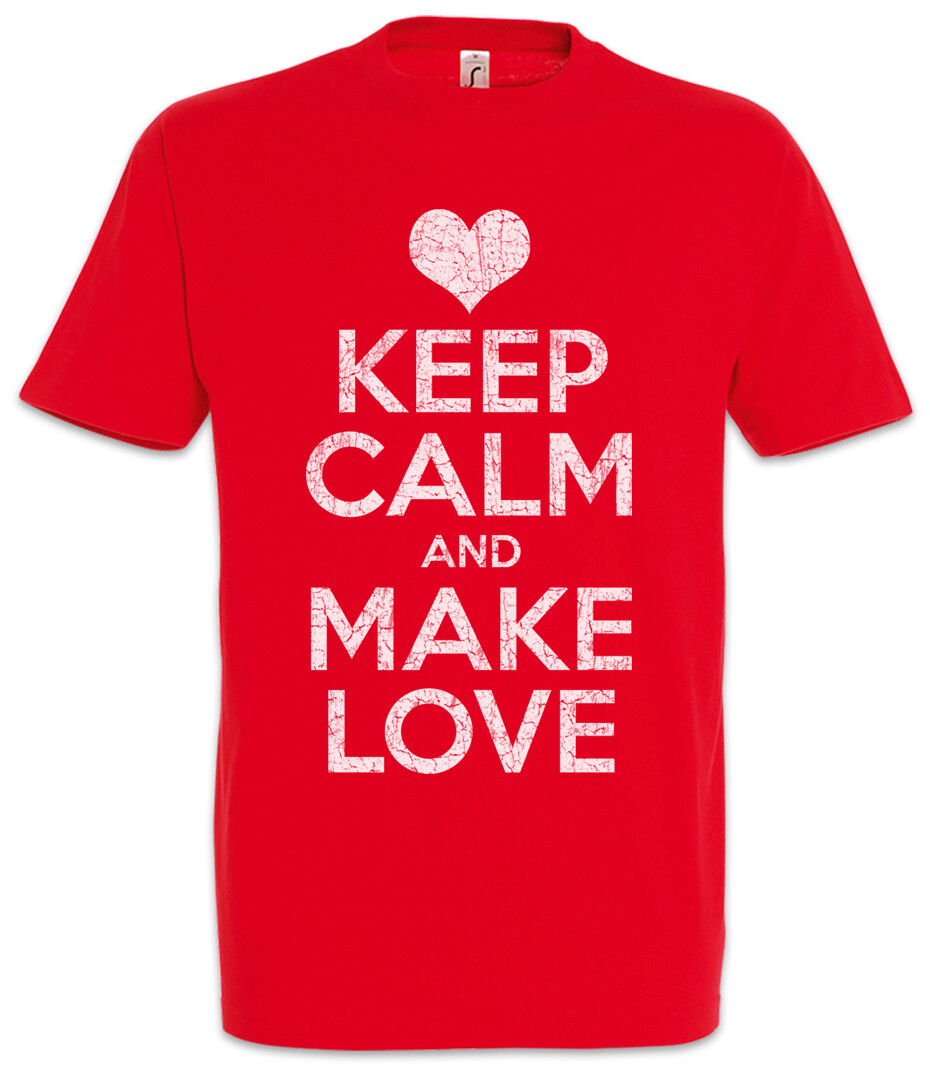 ALTRA Keep Calm And Make Love T Shirt Red Lip Lips Boyfriend Girlfriend