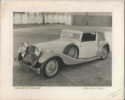 1936 ALVIS SPEED 20 DROPHEAD COUPE WD 8752 S/W FOTOGRAFIE MONTIERT AUF KARTE