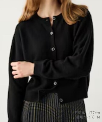 UNIQLO : C Cashmere 100% Crew Neck Short Cardigan Women Relax Soft