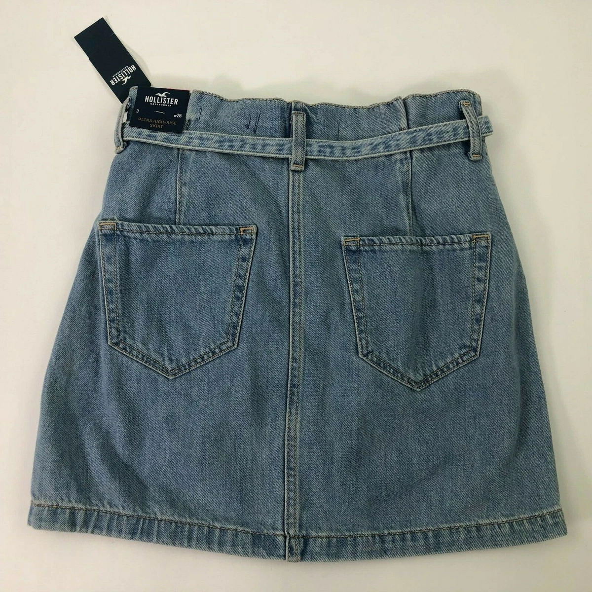 Hollister paper bag skirt in denim top