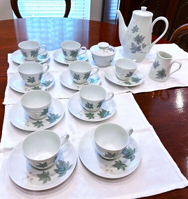 NORITAKE WILD IVY KLASSISCHES KAFFEESERVICE mit 9 GEDECKTEN TOP ZUSTAND