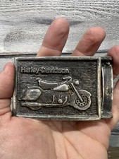 Vintage Harley Davidson Motorcycle Belt Buckle Pewter