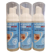 3x OCuSOFT Lid Scrub Plus Eyelid Foam Cleanser for Blepharitis 50ml