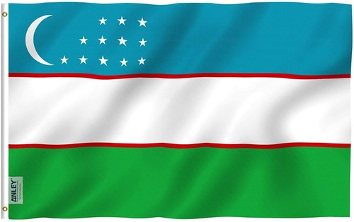 Anley Fly Breeze 3x5 Feet Uzbekistan Flag - Republic of Uzbekistan Flags - 第 1/6 張圖片