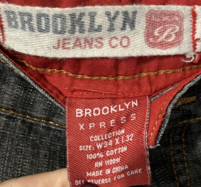 れい Vintage Brooklyn Jeans Co. Baggy Leg Hippy Skater Y2K Rn 112091
