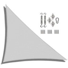 Outdoor Right Triangle Sun Shade Sail Canopy Shelter Cover for Garden Yard Gray