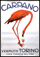 1972 * Manifesto Poster Originale "DUDOVICH - Carpano Vermuth Torino - Flamingo