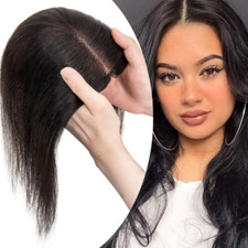 Breathable 100 Remy Human Hair Topper Hairpiece Clip In Swiss Lace Base Toupee