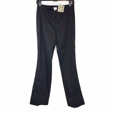 Cache Size 8 Black Beaded Embellished Embroidered Pants NWT