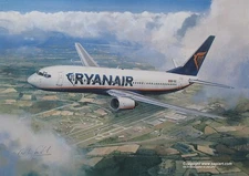 RYAN AIR RYANAIR BOEING 737-800 AIRLINER ART PRINT