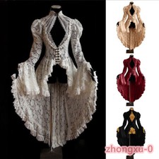 Medieval Women Renaissance Lace Dress Halloween Cosplay Costume Ball Dress