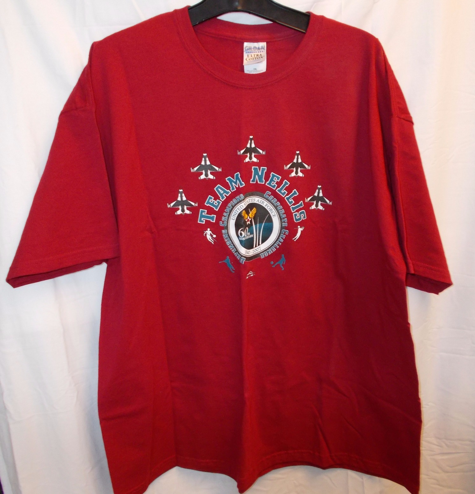USAF 60th Anniversary 2007 T shirt XXL 2x TEAM NELLIS AFB Corporate