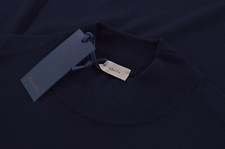 Zanella NWT Merino Wool Mock Neck Sweater Size XL in Solid Navy Blue