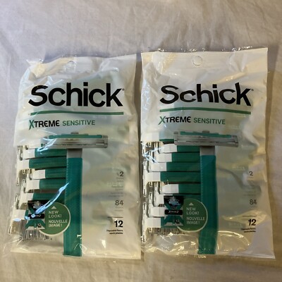 Lot of 2 Schick Xtreme Sensitive Razors 12 Per Pack 24 Total NEW Sealed FS!