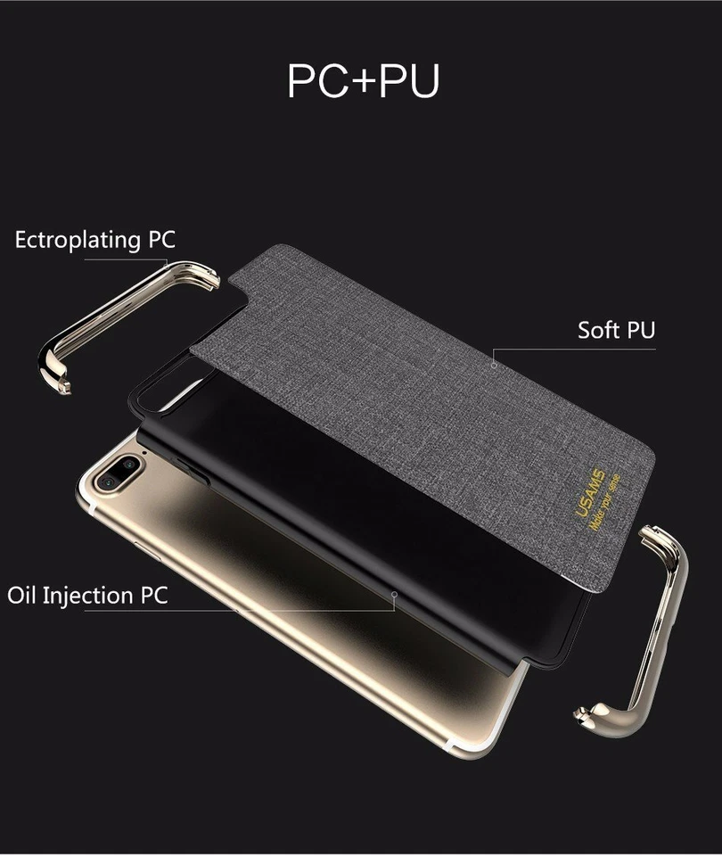 Capa anti-batida USAMS Elegant Series chapeamento três emendas para iPhone 8/7 e 8+/ - Imagem 2 de 4