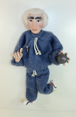 MARIONETTE OPA Großvater Sportler Ball Kegler Boule 45 cm groß Handpuppe