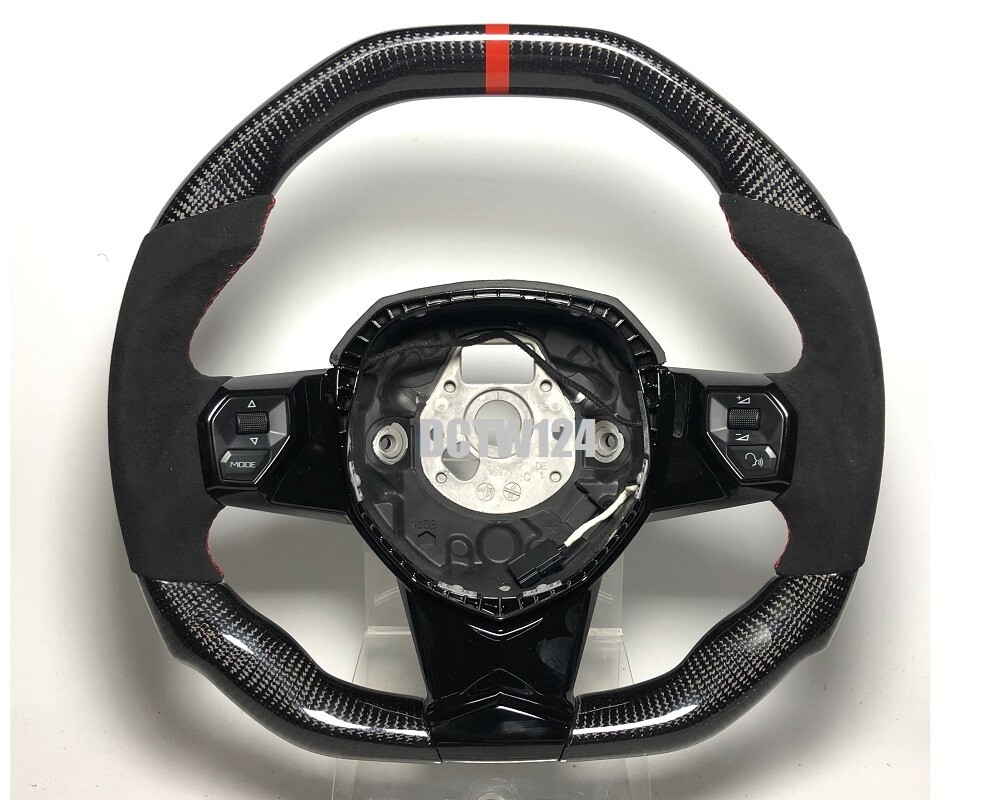 Carbon flat top steering wheel Lamborghini Aventador SV RED LP700 CORE exchange2