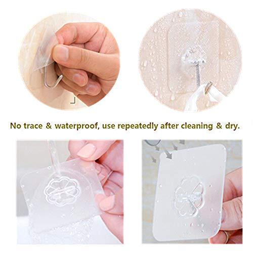 24 Pack Reuseable Wall hooks Self adhesive sticky picture hangers stick on hooks - Picture 5 of 7