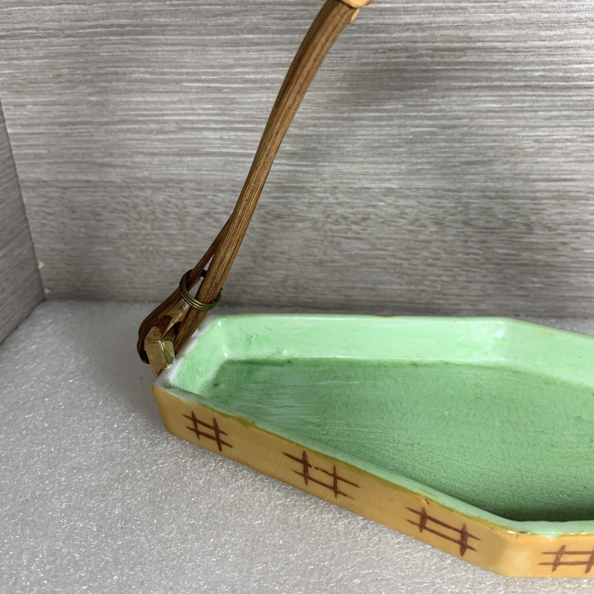 Vintage Hotta Yu Shoten Ceramic Tray/Candy Dish w/Bamboo