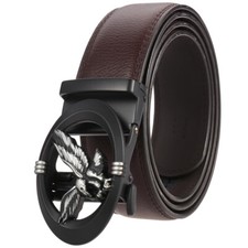 Hot Sale Men's Leather Belt Eagle Automatic Buckle Belt Ratchet Strap Gift Suit