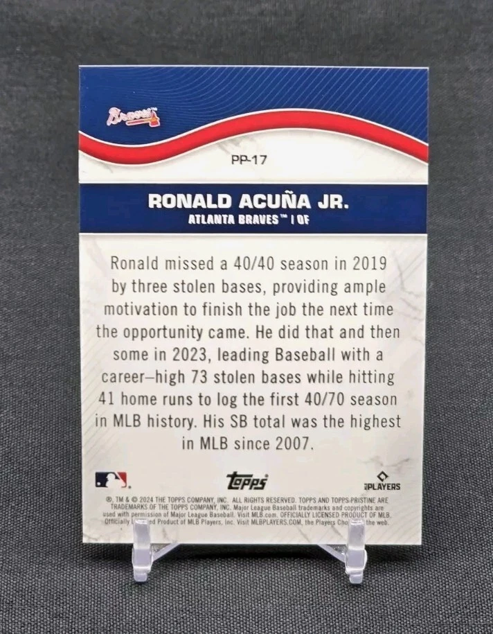 RONALD ACUNA JR 2024 Topps Pristine Pristine Productions Orange SN# 10/25 Braves - Image 3 of 3