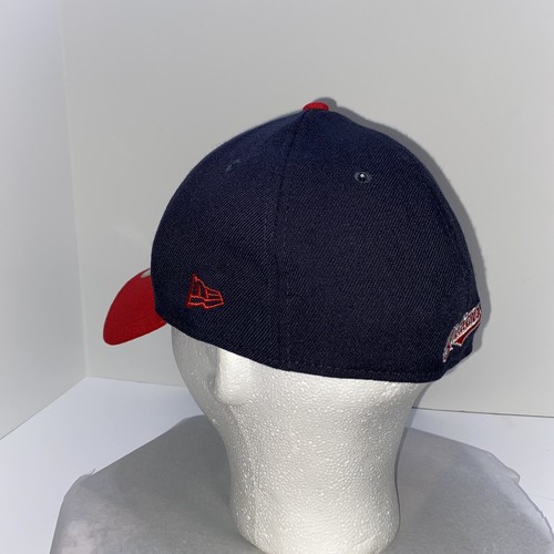 New Era Cleveland Indians Hat MLB 39Thirty 2 Tone Road Navy Blue Red Cap M/L NWT - Picture 5 of 12