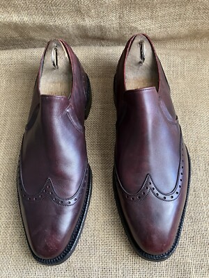 JOSEPH CHEANEY Herren Burgunderrot Leder Halbschuhe Größe UK 7,5 F || US 8,5
