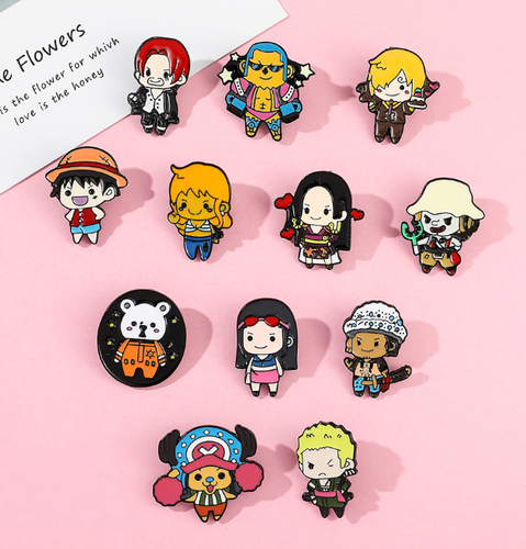 New 12 Pcs Cartoon Japanese Anime Enamel Pin Brooches Badges DIY ...