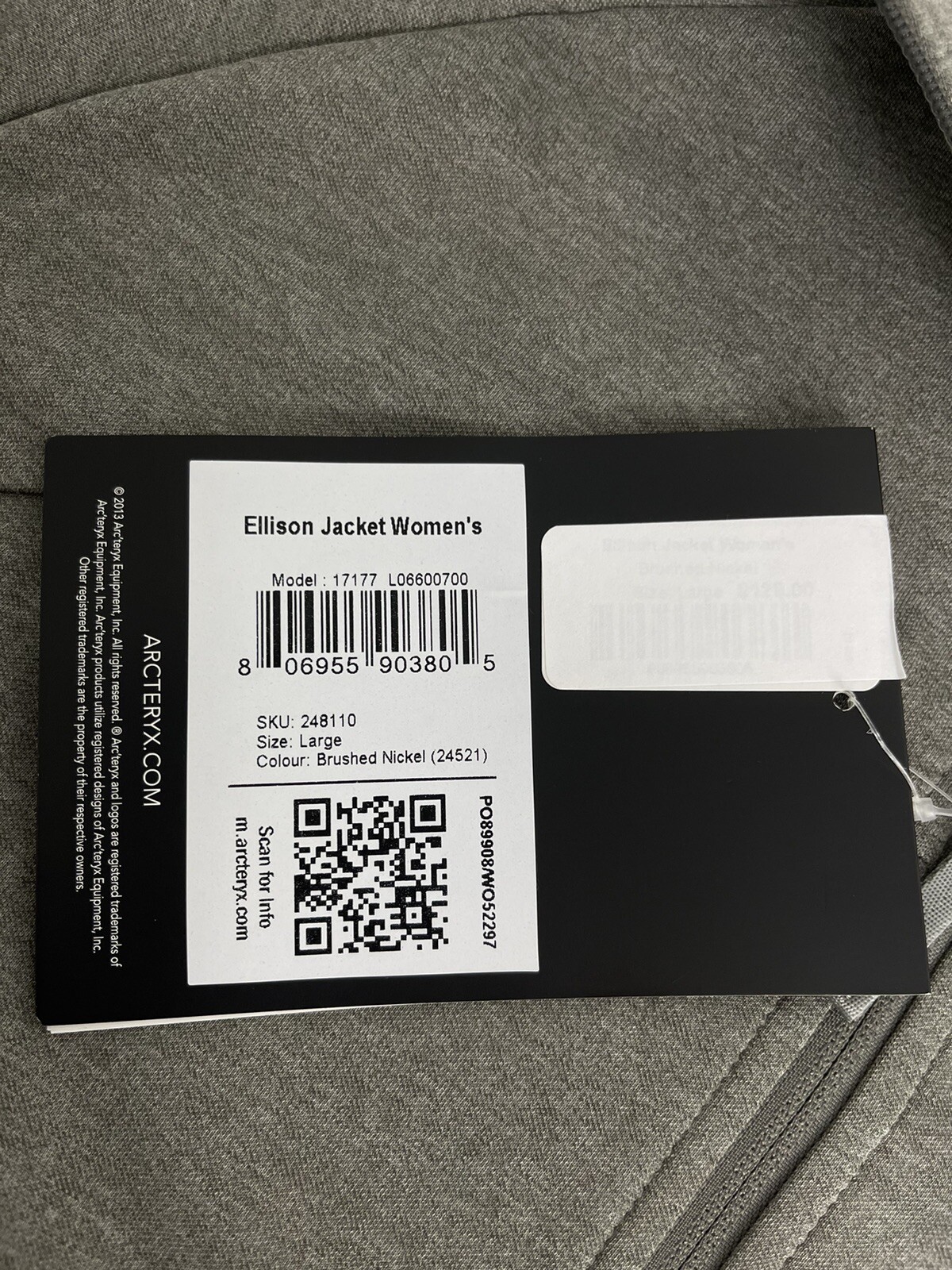 ARC'TERYX Giacca Donna Ellison Donna Cerniera Intera Nichel Spazzolato Taglia L