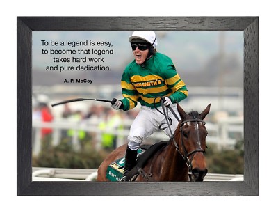 19 A P McCoy Foto Irish Jockey Motivation Zitat Pferderennen Poster Sport Druck
