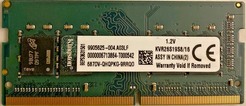 RAM Kingston 16GB DDR4 2666MHZ KVR26S19S8/16 PC4-21300 CL19 260pin Laptop Memory