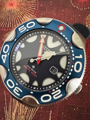 Citizen Eco-Drive Promaster Marine Series Orca Blue Watch E168 【USED】