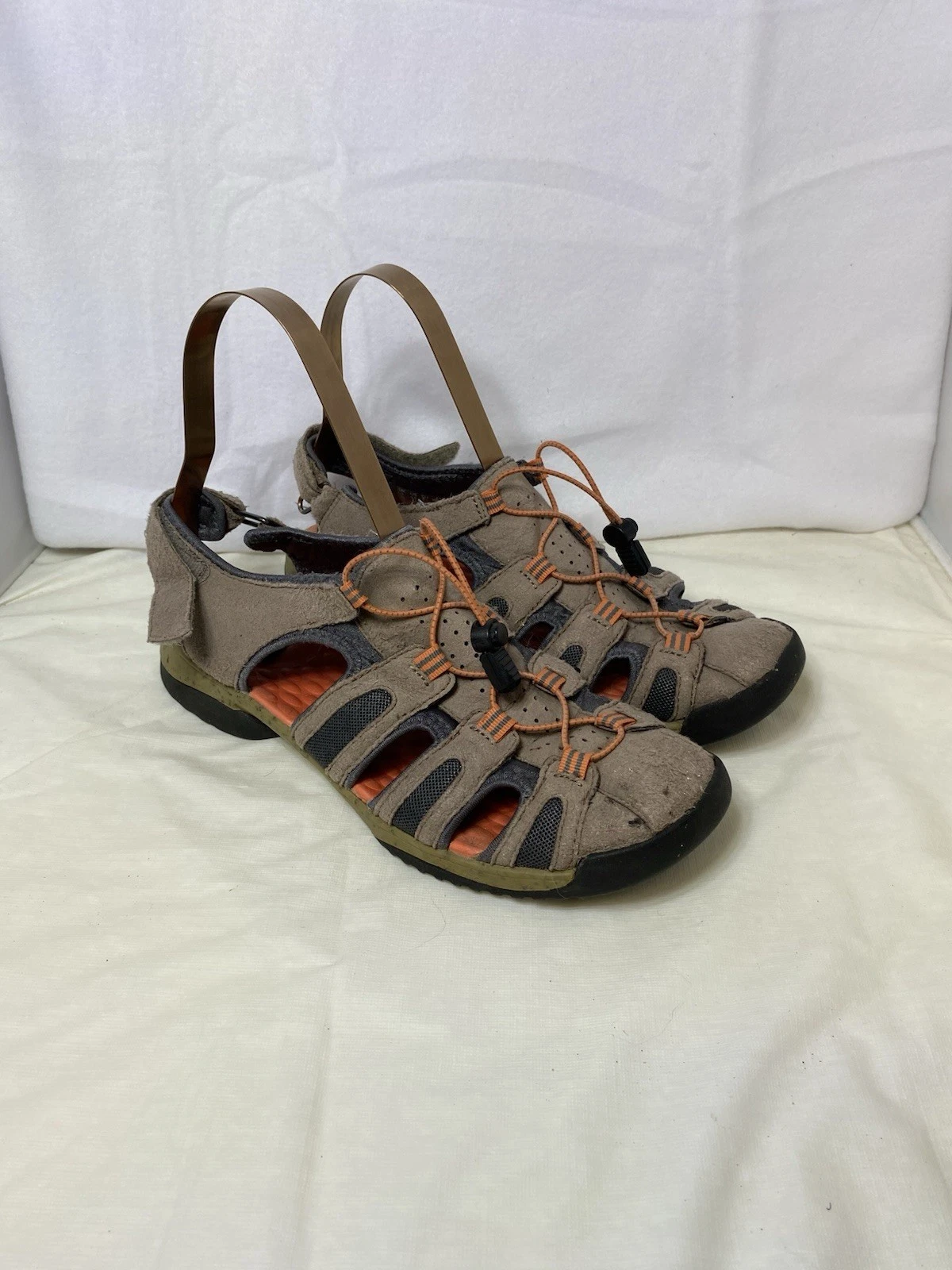 Scarpa sandalo donna Clarks 26108432 arancione marrone taglia 9 5 usata