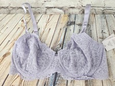 Auden Lavender Lace Bra 36DD NEW Unlined Comfort Wire Balconette Bra