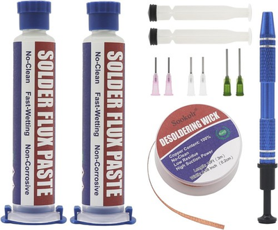 #ad #ad No Clean Flux Paste Solder Wick amp; Electronic Small Parts Pickup Kit Soldering $16.99