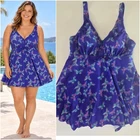 AUTOGRAPH Size 20 Swimsuit Swim Dress Swimwear Togs one piece Butterfly Purple