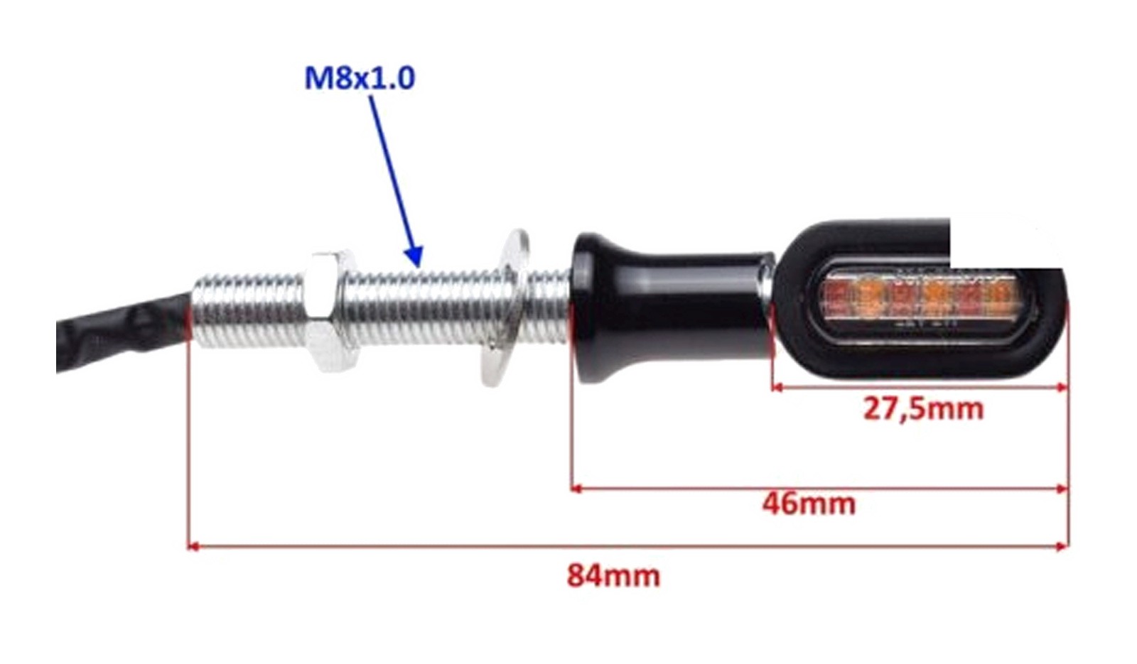 Clignotant arrière pour Harley noir feu de direction moto Custom et Bobber