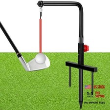 Poen 1 Set Golf Swing Trainer Training Iron Practice Swing Groover with 3 Black