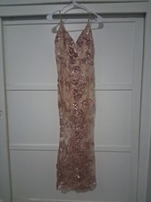 Fashion Nova Women's Honor Sequin Dress Rose Gold Size Medium 