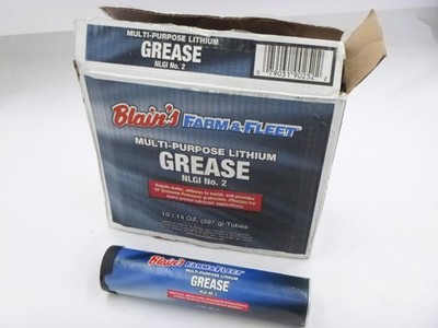 10 Pack Blains Farm & Fleet Multi Purpose Lithium Grease NLGI No.2 14Oz Per Tube