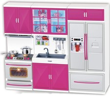 Doll Kitchen Playset for Kids, My Modern Mini Kitchen House Furniture Pretend ,.