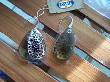 FOSSIL Ohrhänger Ohrringe Edelstahl/Rauchglas  neu in OVP -  JF00004040