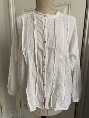 BASH Ba&sh PARIS TIMBRA shirt blouse size 2 white / lace details RRP $250