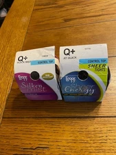 2 -L'eggs Silken Mist & Sheer Energy Pantyhose & Tights  - Q+ Black Mist & Black