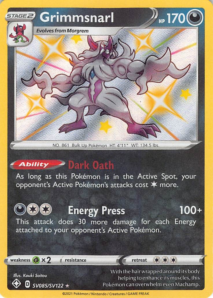 Grimmsnarl SV085/SV122 Shiny Rare Shining Fates Shiny Vault Pokemon Near Mint